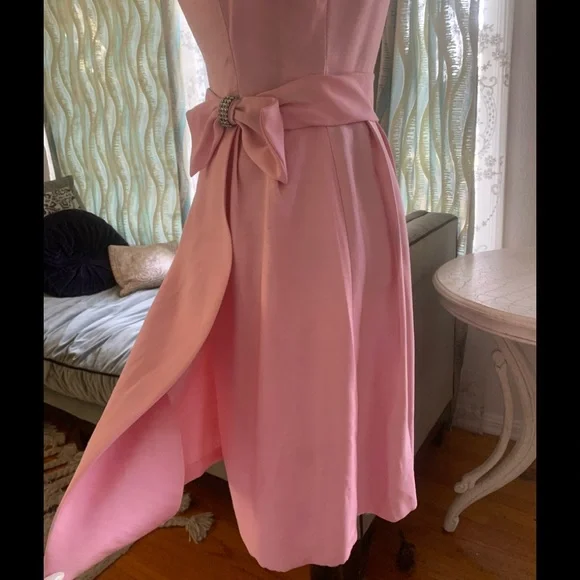 Vintage 60’s Formal Pretty in Pink Cocktail Dress - Picture 5 of 9
